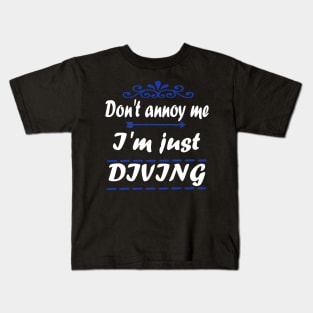 Diving Diving Mask Dolphin Girls Saying Kids T-Shirt